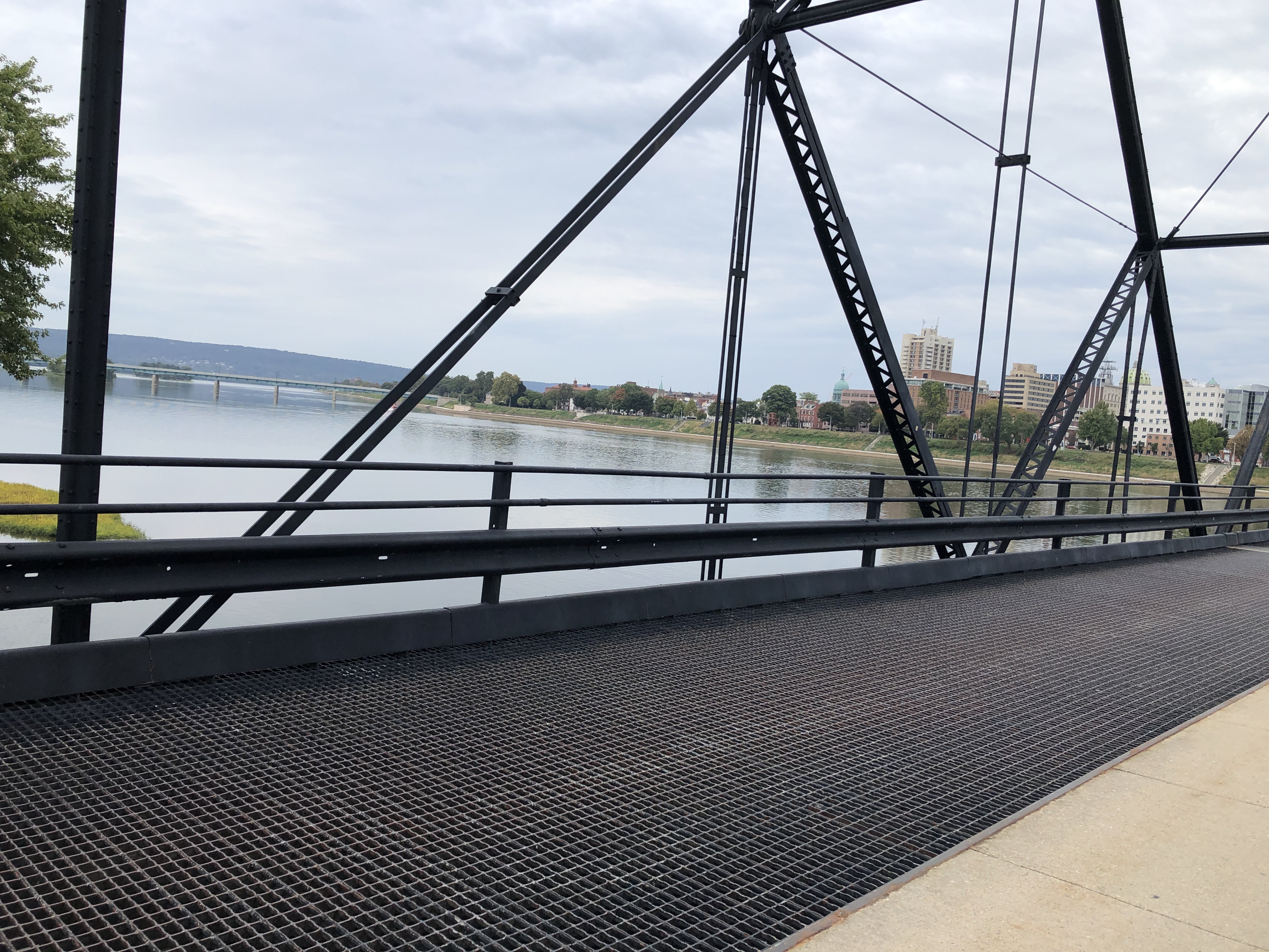 Walnut Street (pedestrian) Bridge, with Harvey Taylor Bridge in the background, Susquehanna River